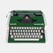 Grüne Vintage Traveller deLuxe Schreibmaschine von Olympia, 1960er 1