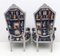 Italian Neoclassical Armchairs with Fornasetti Linen Fabric, 1950s, Set of 2 3