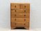 Small Art Deco Wood Chest of Drawers, Image 1