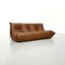 French Togo Sofa in Dark Cognac Leather by Michel Ducaroy for Ligne Roset 4