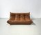 French Togo Sofa in Dark Cognac Leather by Michel Ducaroy for Ligne Roset 3