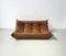 French Togo Sofa in Dark Cognac Leather by Michel Ducaroy for Ligne Roset, Image 3