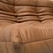Französisches Togo Sofa aus dunklem cognacfarbenem Leder von Michel Ducaroy für Ligne Roset 5
