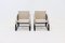 Postmodern Saddle Leather and Steel Armchairs, 1970s, Set of 2 1