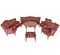 Curved and Carved Chippendale Living Room Set with Extendable Coffee Table, Set of 6 1