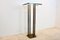 Mesa de pedestal minimalista de latón y vidrio atribuida a Peter Ghyczy, años 70, Imagen 11