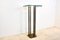 Mesa de pedestal minimalista de latón y vidrio atribuida a Peter Ghyczy, años 70, Imagen 5