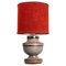 Large Red Taupe Ceramic Table Lamp, 1960 1