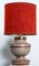 Large Red Taupe Ceramic Table Lamp, 1960, Image 8