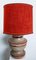 Large Red Taupe Ceramic Table Lamp, 1960 6