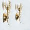 Vintage German Flower Crystal and Brass Wall Light from Palwa, 1960s, Set of 2 7