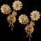 Vintage German Flower Crystal and Brass Wall Light from Palwa, 1960s, Set of 2 2