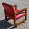 Roter Vintage Sessel aus Holz, 1930er 5