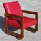 Vintage Red Armchair in Wood, 1930s 8