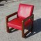 Roter Vintage Sessel aus Holz, 1930er 2