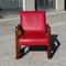 Roter Vintage Sessel aus Holz, 1930er 3