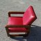 Roter Vintage Sessel aus Holz, 1930er 7