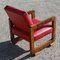 Roter Vintage Sessel aus Holz, 1930er 11