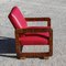 Vintage Red Armchair in Wood, 1930s, Image 4