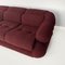 Italian Modern 3-Seater Sofa in Burgundy Teddy Fabric, 1970s 11