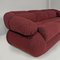 Italian Modern 3-Seater Sofa in Burgundy Teddy Fabric, 1970s 8