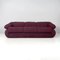 Italian Modern 3-Seater Sofa in Burgundy Teddy Fabric, 1970s 3