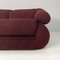 Italian Modern 3-Seater Sofa in Burgundy Teddy Fabric, 1970s 7