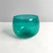 Italian Postmodern Teal Murano Glass Bowl attributed to Venini, 1990s 2