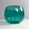 Italian Postmodern Teal Murano Glass Bowl attributed to Venini, 1990s 3