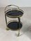 Black Glass and Brass Bar Trolley Set, Set of 2, Image 10