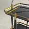 Black Glass and Brass Bar Trolley Set, Set of 2 4