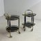 Black Glass and Brass Bar Trolley Set, Set of 2 2