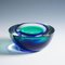 Bol Geode en Verre de Murano Bleu et Vert par Archimede Seguso, Italie, 1960s 3