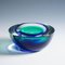 Bol Geode en Verre de Murano Bleu et Vert par Archimede Seguso, Italie, 1960s 3