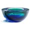 Geode Bowl in Blue and Green Murano Glass by Archimede Seguso, Italy, 1960s 1