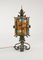 Floor Lamp Lantern in Wrought Iron and Hammered Glass by Longobard, 1970s 8