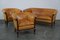 Club Armchairs and Sofa in Cognac Leather, Set of 3, Image 1