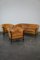 Club Armchairs and Sofa in Cognac Leather, Set of 3 2