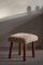Danish Mid-Century Modern Stool in Wood with Lambswool Seat, 1950s 7