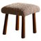 Danish Mid-Century Modern Stool in Wood with Lambswool Seat, 1950s, Image 1