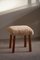 Danish Mid-Century Modern Stool in Wood with Lambswool Seat, 1950s 6