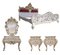French Baroque Hand Carved Bedroom Set in White, Set of 5 1