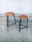 Industrial Green Tripod Stool Set, Belgium, 1950s, Set of 2 1