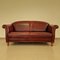 Traditionelles braunes Sofa aus echtem Leder 2