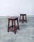 Vintage Square Potters Stools, 1950s, Set of 2, Image 17