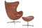 Butaca y reposapiés Egg de Hans Arne Jacobsen para Fritz Hansen. Juego de 2, Imagen 1