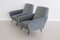 Italian Armchairs in Blue Grey Velvet, 1950s, Set of 2 16