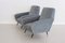 Fauteuils en Velours Bleu Gris, 1950s, Set de 2 17