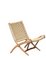 Folding Chair with Wicker Seat by Ebert Wels, 1960s 1