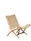 Folding Chair with Wicker Seat by Ebert Wels, 1960s, Image 1